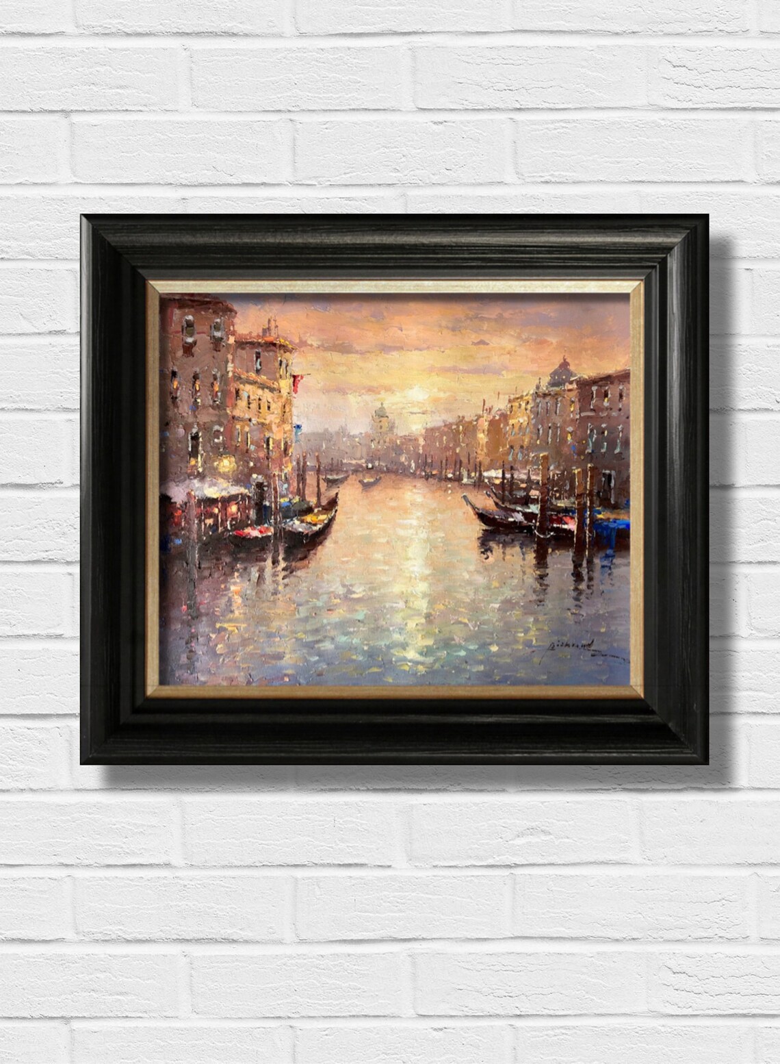 Venice Grand Canal Sunset Golden Water Gondolas Travel Poster - Image 4