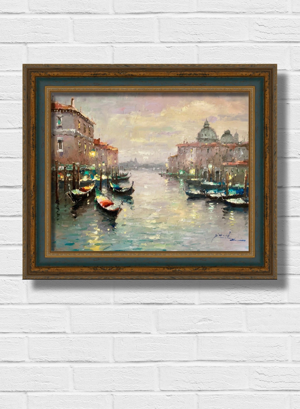 Venice Grand Canal Dusk Basilica Domes Gondolas Travel Poster - Image 2