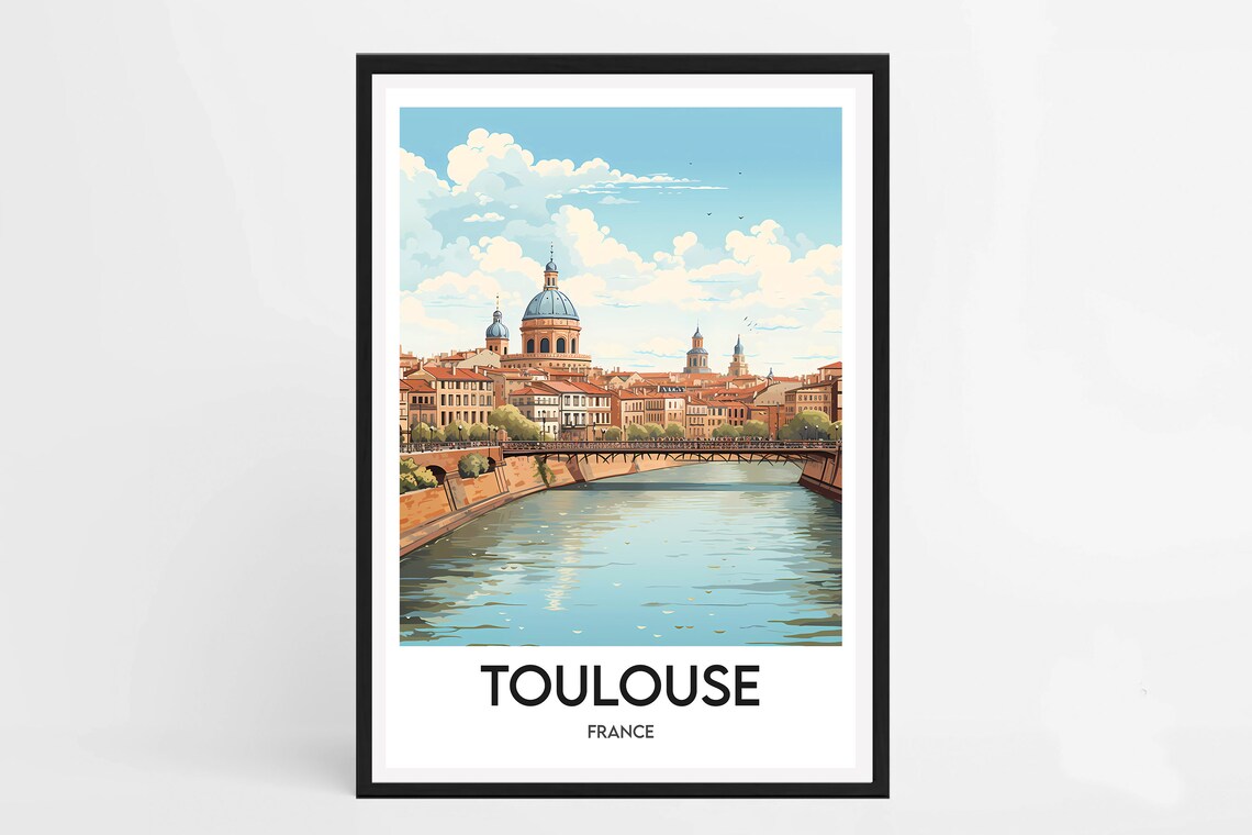 Toulouse Minimalist Travel Poster, France Art Print