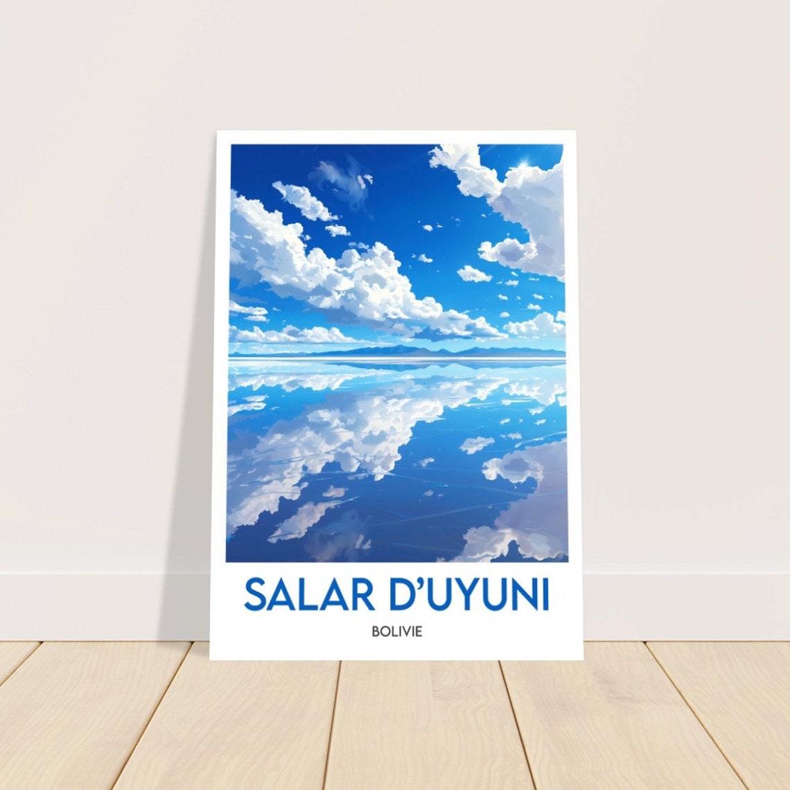 Salar dUyuni Bolivia Mirror Salt Flat Cloud Reflections Poster - Image 2