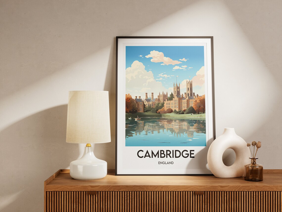 Cambridge Historic Colleges River Cam England Autumn Poster Art - Image 2