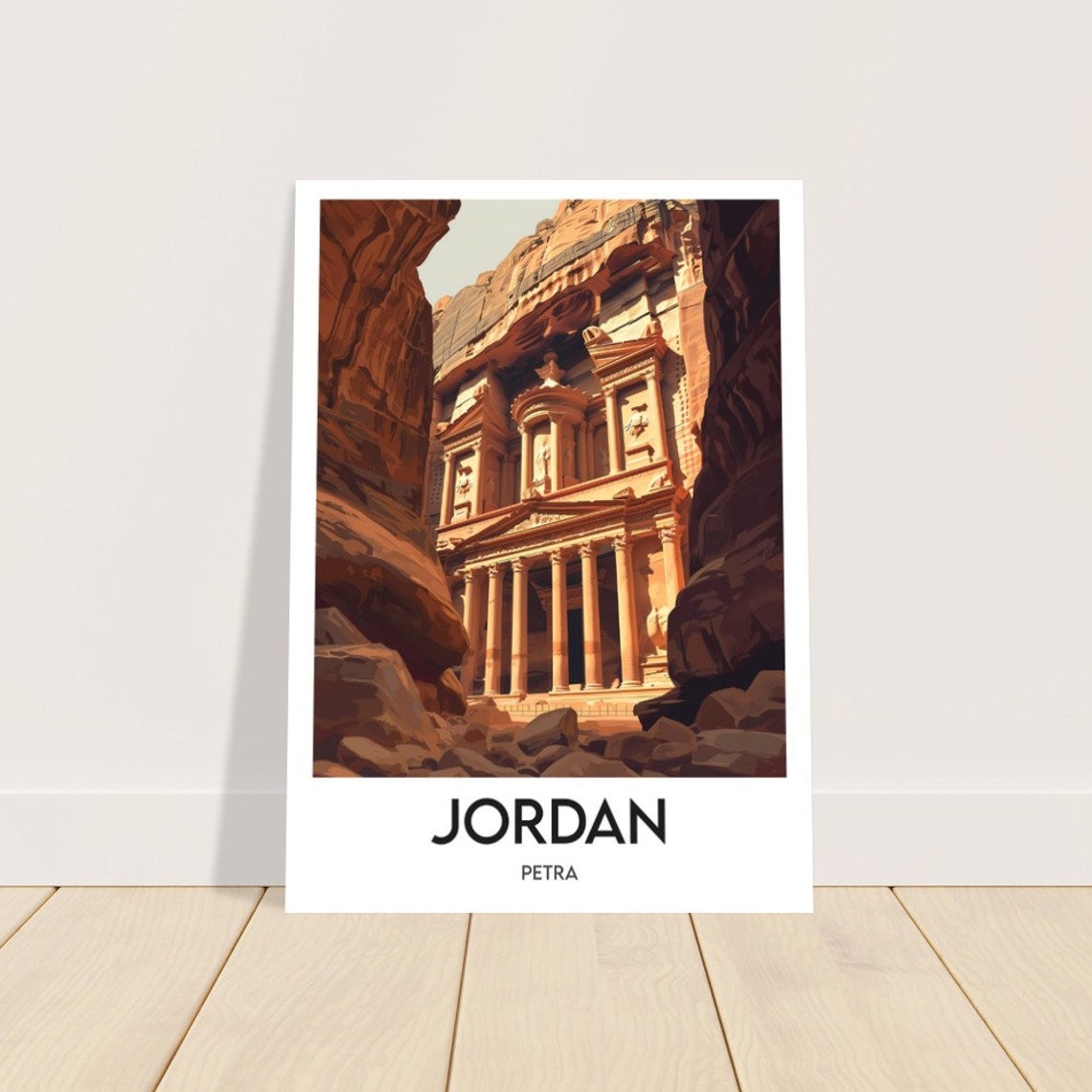 Jordan Petra Ancient Treasury Carved In Desert Canyon Rock Poster - Image 2