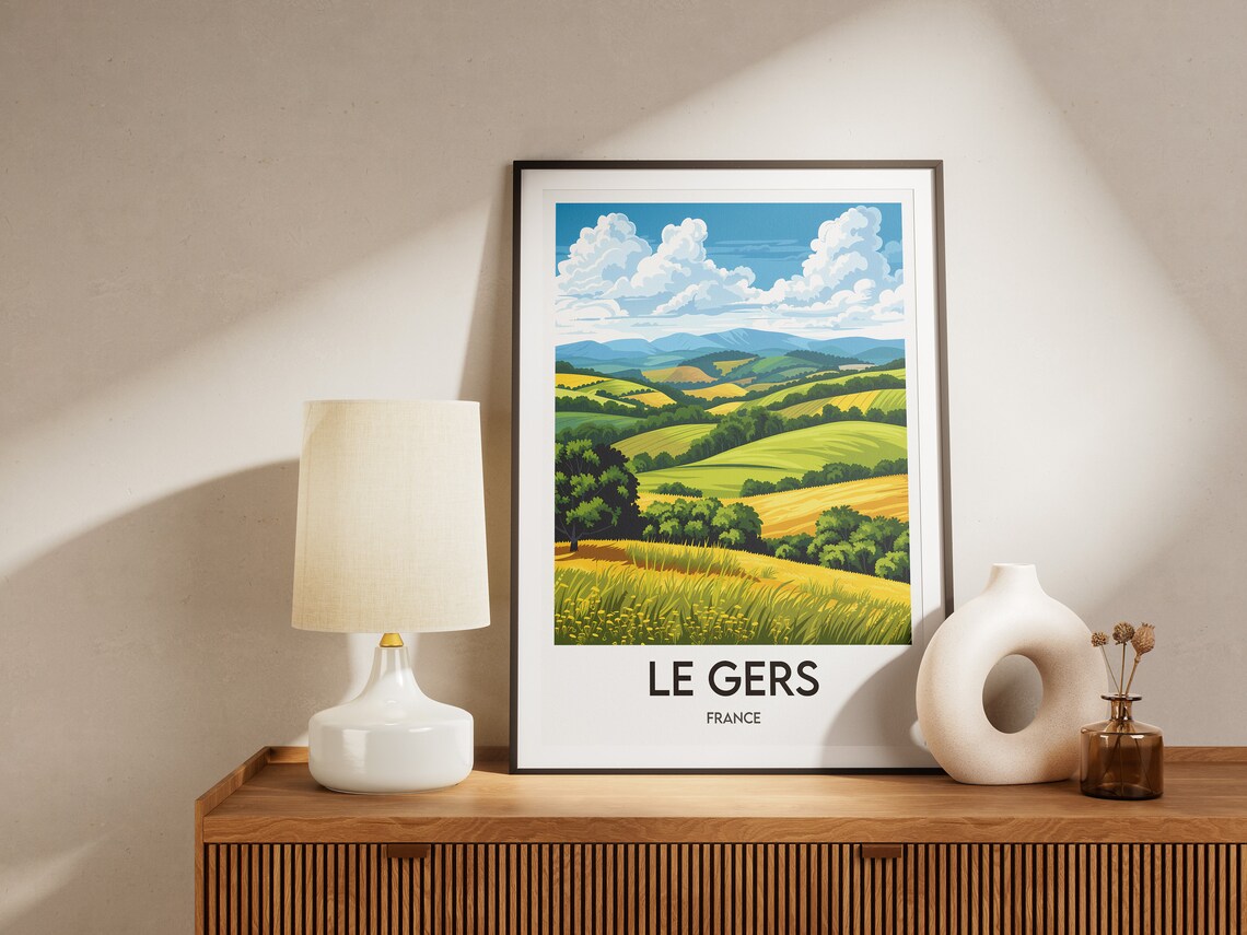 Le Gers France Rolling Green and Golden Countryside Classic Poster - Image 2