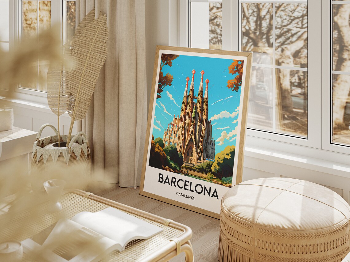 Barcelona Catalunya Sagrada Familia Spires Gaudi Travel Poster - Image 2