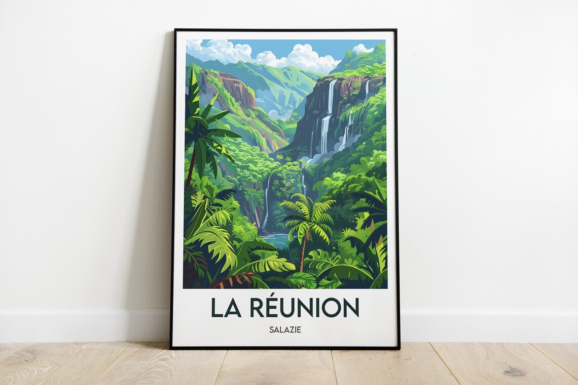 Reunion Salazie Travel Poster, Place Name Art Print