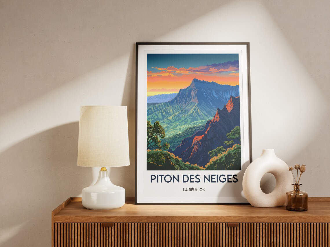 Piton Des Neiges Reunion Travel Poster Print - Image 2