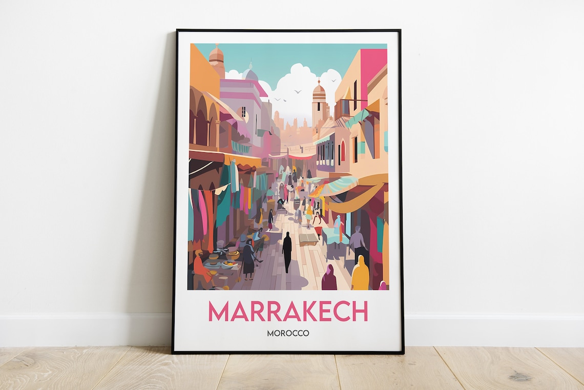 Marrakech Morocco Travel Poster, World Culture