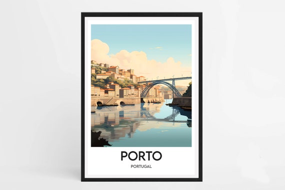 Porto Minimalist Travel Poster, Portugal Travel Print