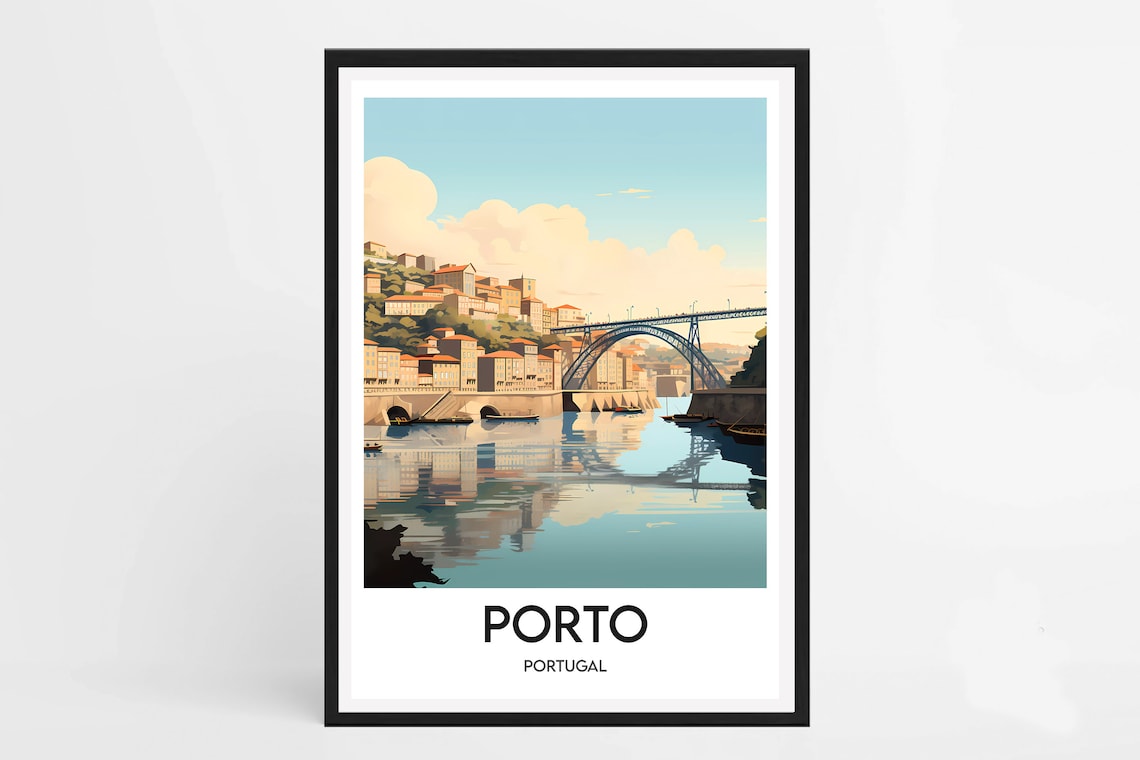 Porto Minimalist Travel Poster, Portugal Travel Print