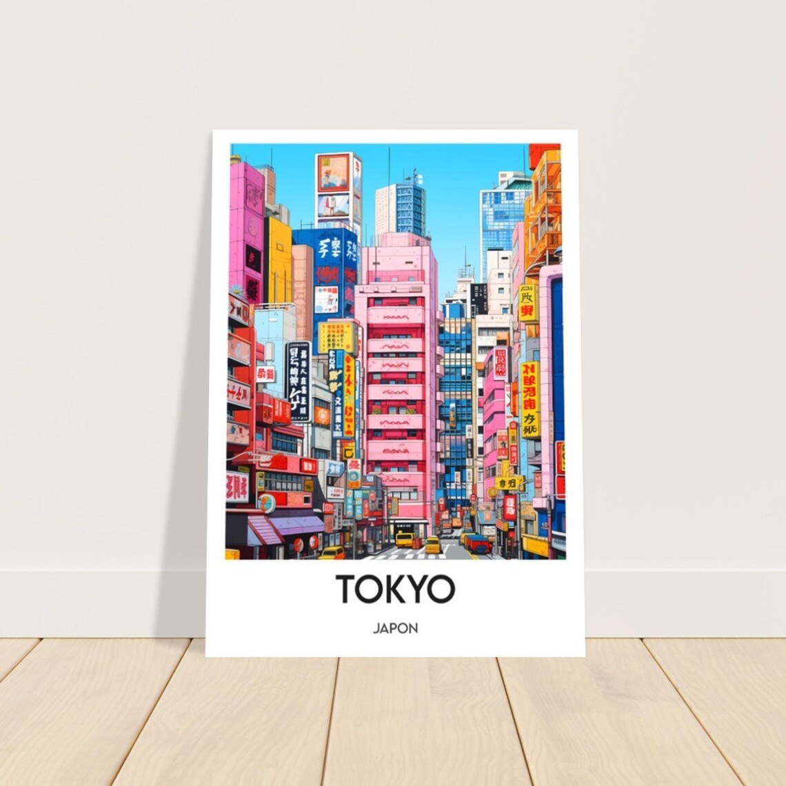 Vibrant Tokyo Neon Street Signs Night Japan City Travel Poster
