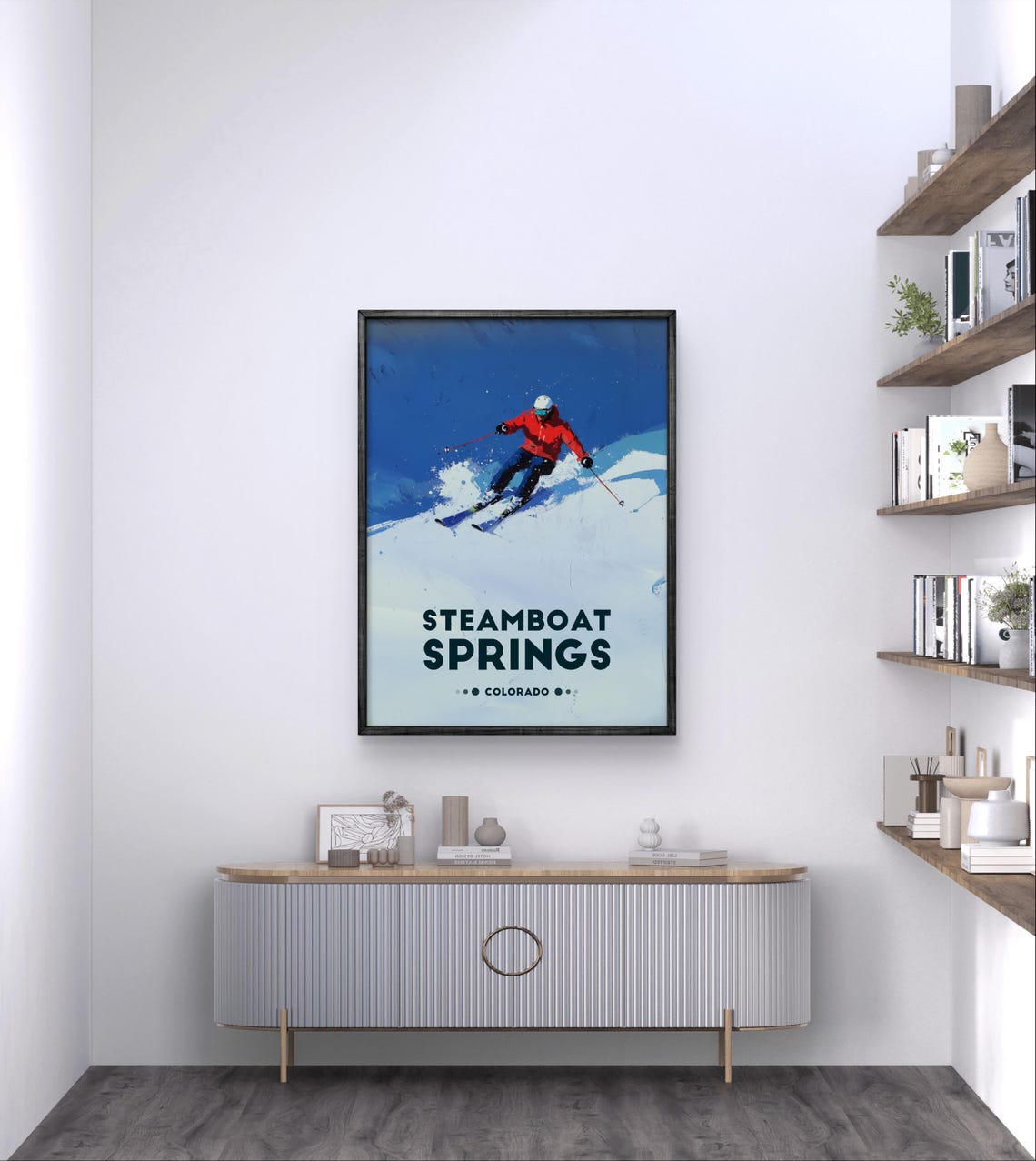 Steamboat Springs Ski Poster Dynamic Winter Sports Artwork For Adventure Enthusiasts And Snow Lovers - Image 4