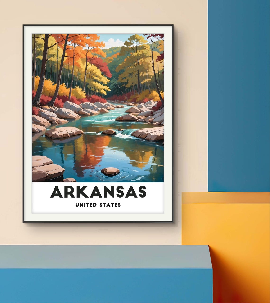 Arkansas United States Autumn River Forest Colorful Fall Art Poster - Image 3