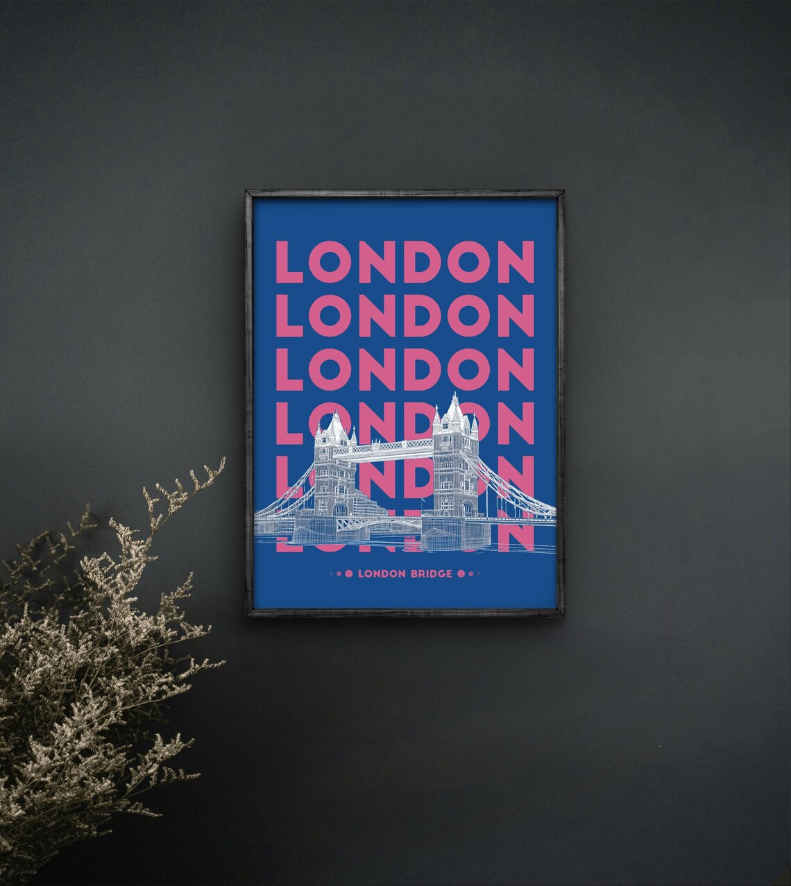 London Bridge Travel Poster, Uk Landmark Print