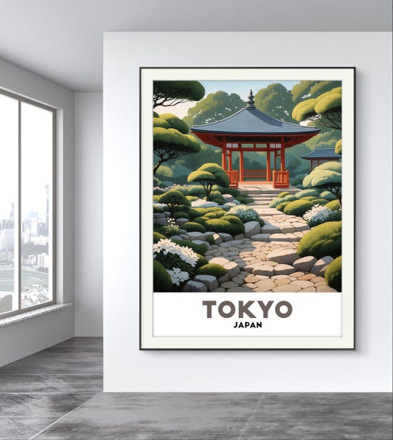 Zen Garden Serenity Traditional Japanese Pavilion In Tokyos Tranquil Retreat Japan Poster