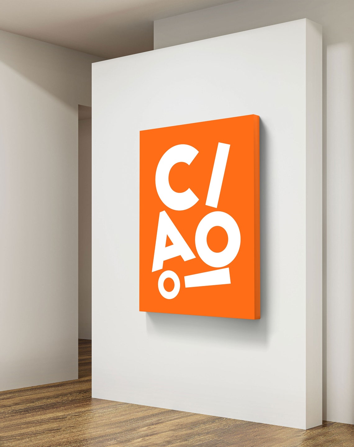 Ciao Orange White Offset Letters Bold Modern Typography Poster - Image 3