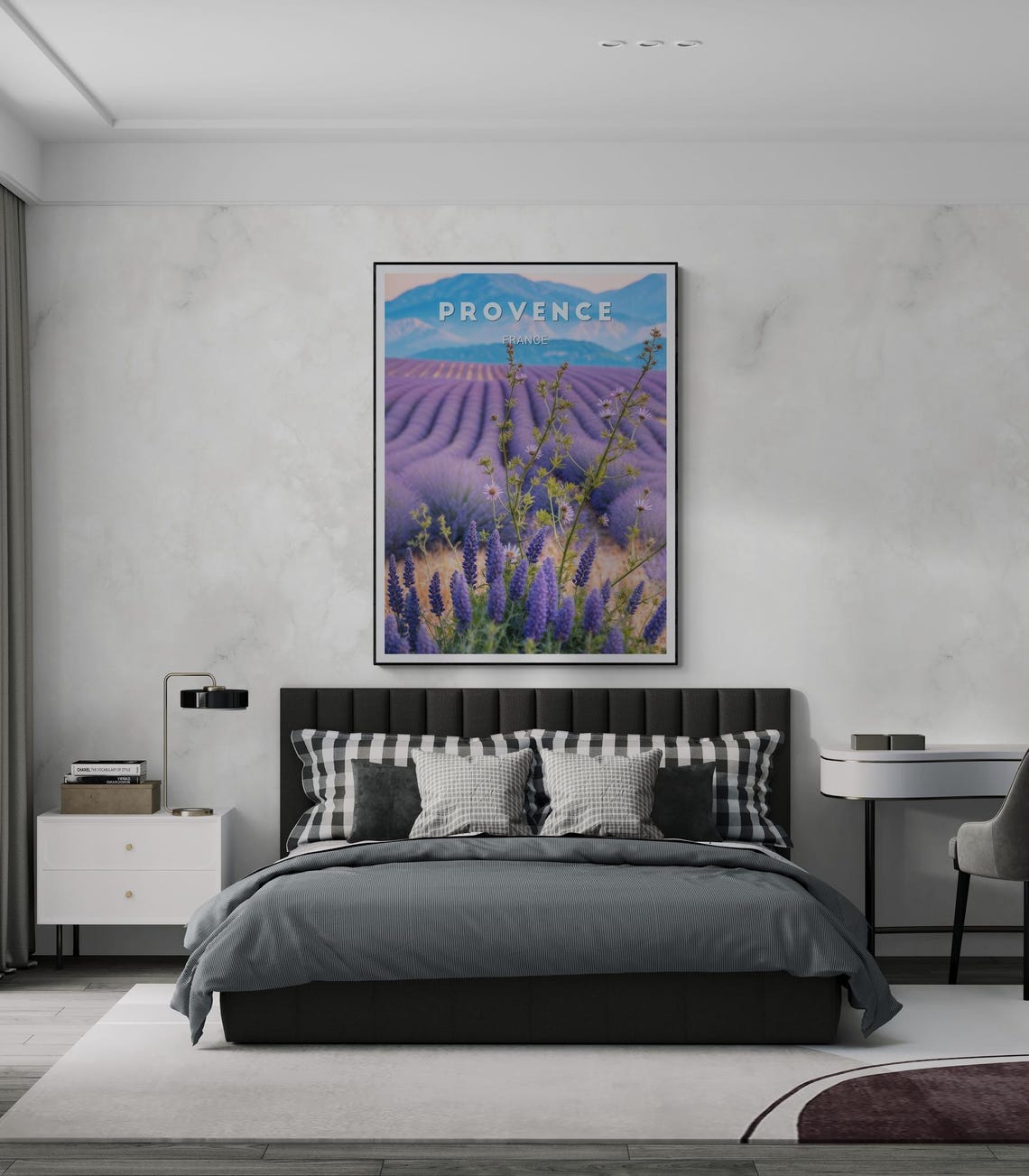 Provence Lavender Bloom Close Up Mountains France Travel Poster - Image 3