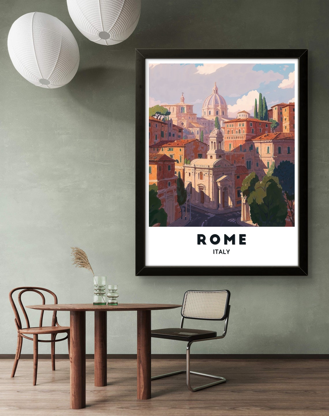 Rome Italy Iconic City Rooftops Domes Golden Hour Travel Poster - Image 2