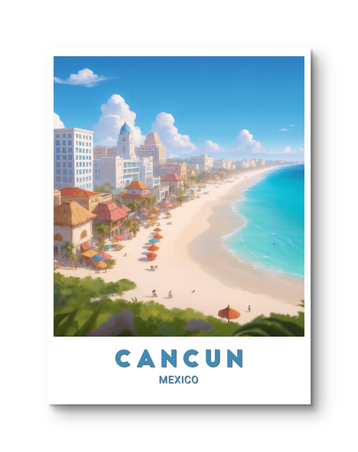 Cancun Mexico Beachfront Paradise Turquoise Sea Resort Poster