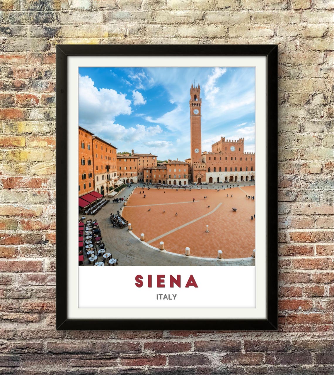 Siena Italy Travel Poster Torre del Mangia and Historic Piazza Square - Image 2