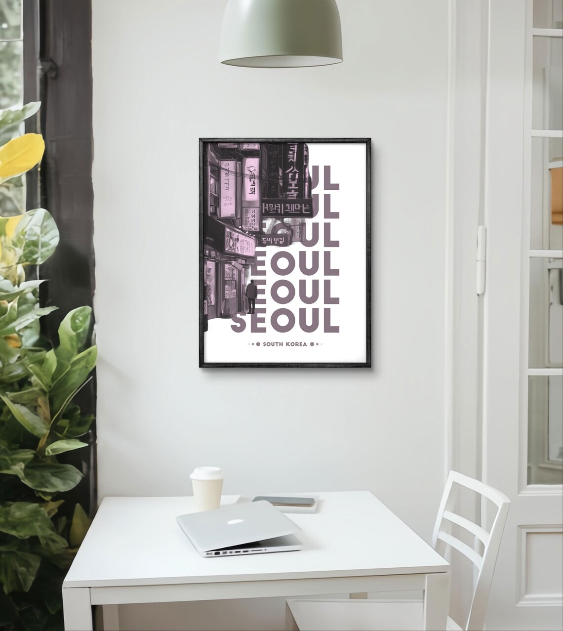 Seoul, South Korea Urban Street Scene Travel Poster - Image 3