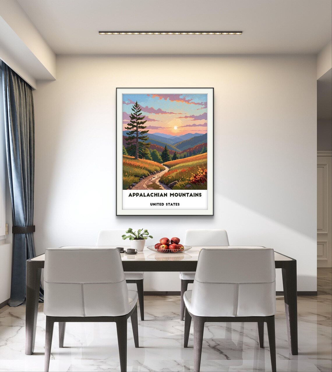 Appalachian Mountains Poster Majestic Mountain Scene With Distant Pines - Image 2
