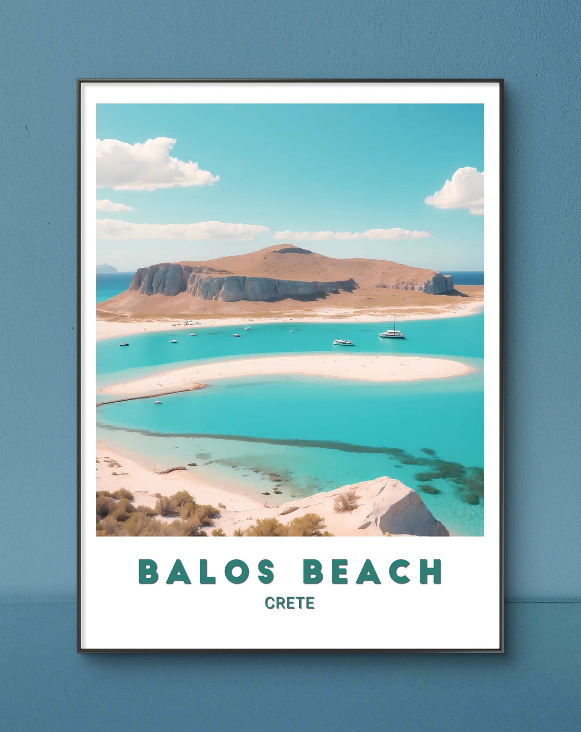 Balos Beach Crete Turquoise Lagoon Sandbar Greece Coast Poster