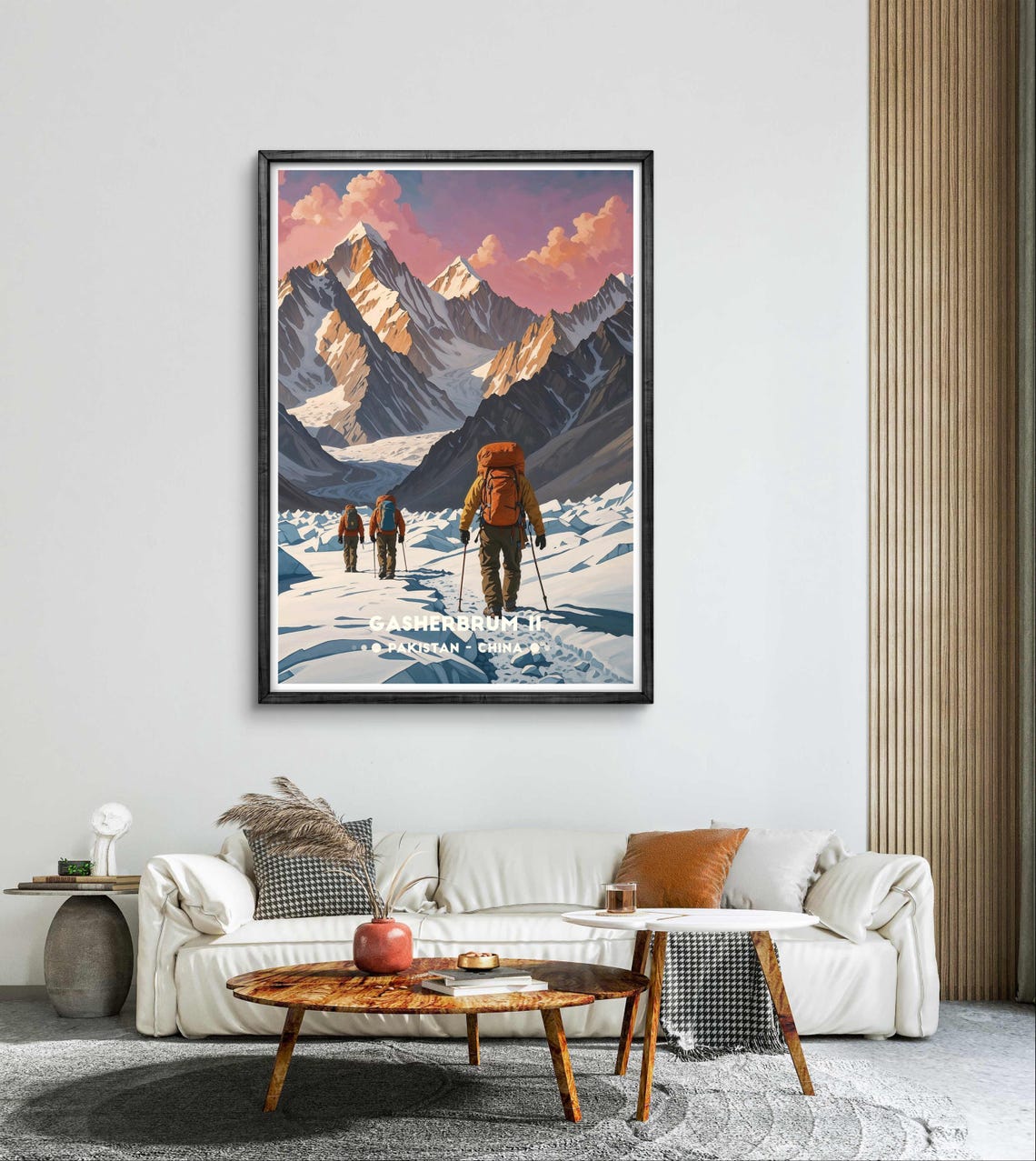 Gasherbrum II Glacier Trek Karakoram Pakistan Mountains Sunset Poster - Image 3