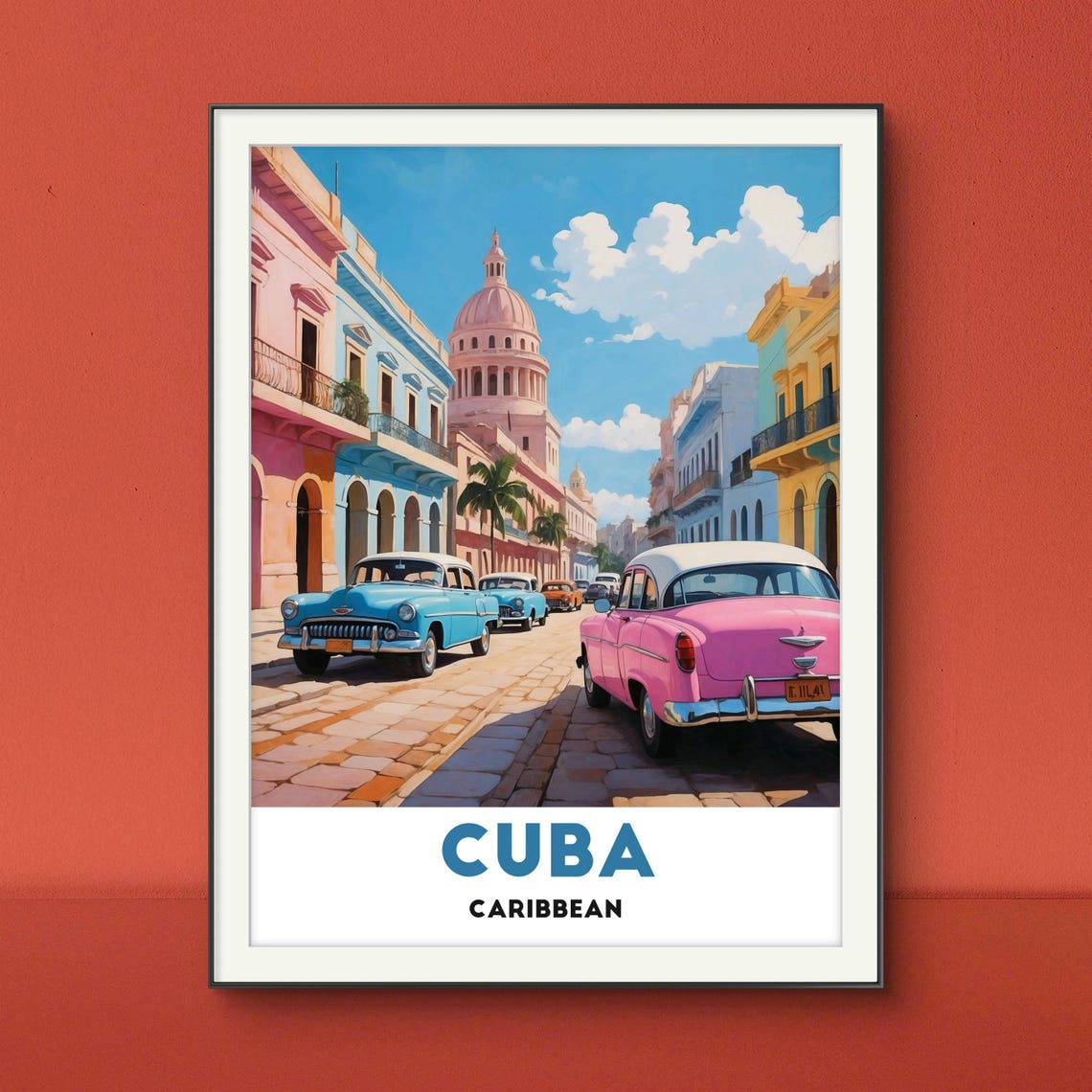 Cuba Caribbean Poster Vibrant Havana Street Scene Havana Poster - Image 3