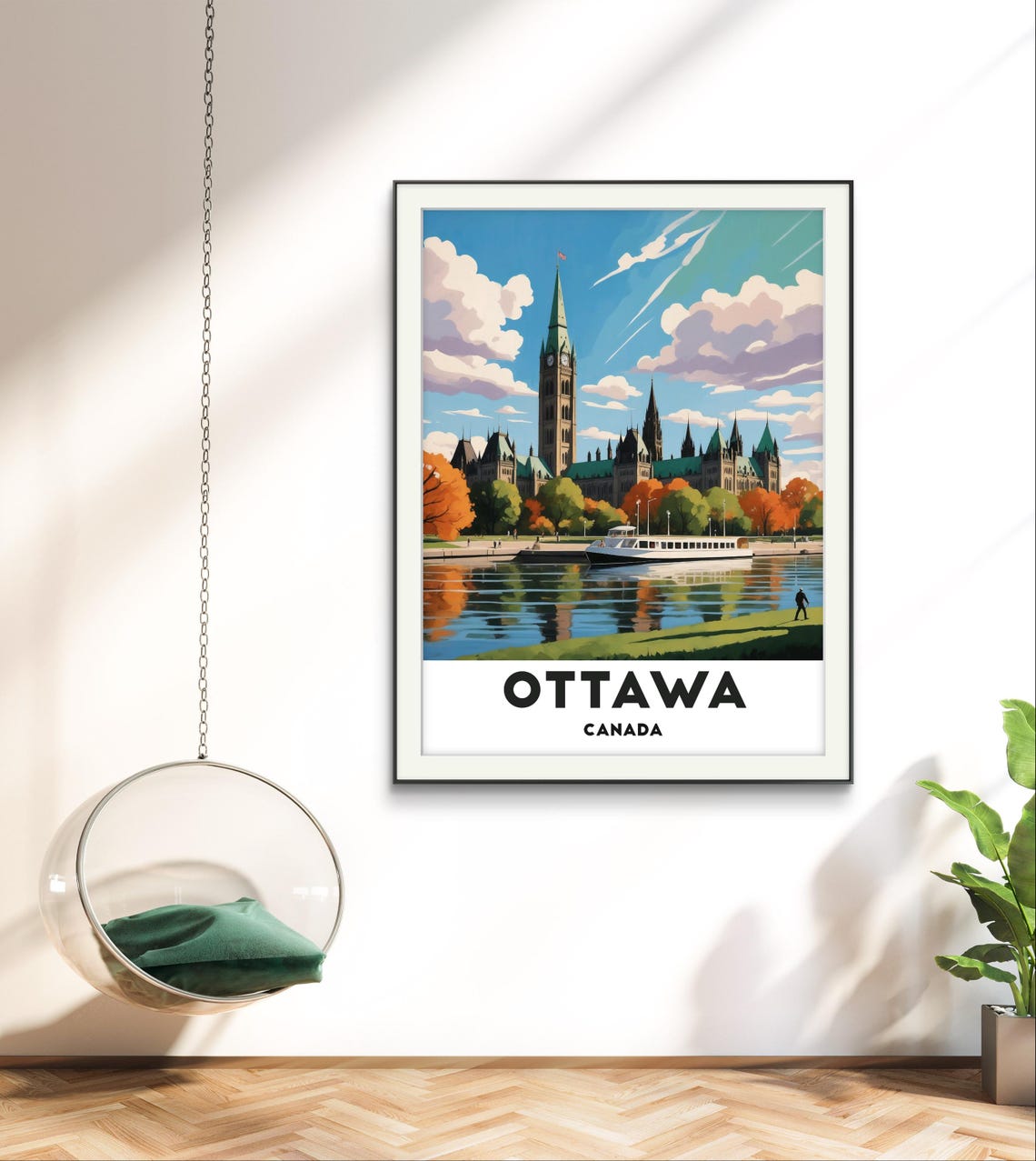 Ottawa Canada Parliament Hill Canal Autumn Colors Travel Poster - Image 3