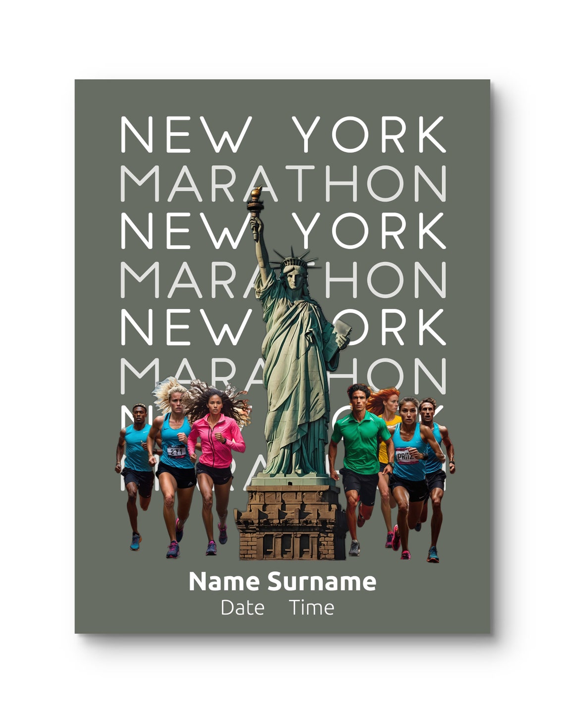 Personalized New York Marathon Finisher Custom Name Date Poster - Image 2