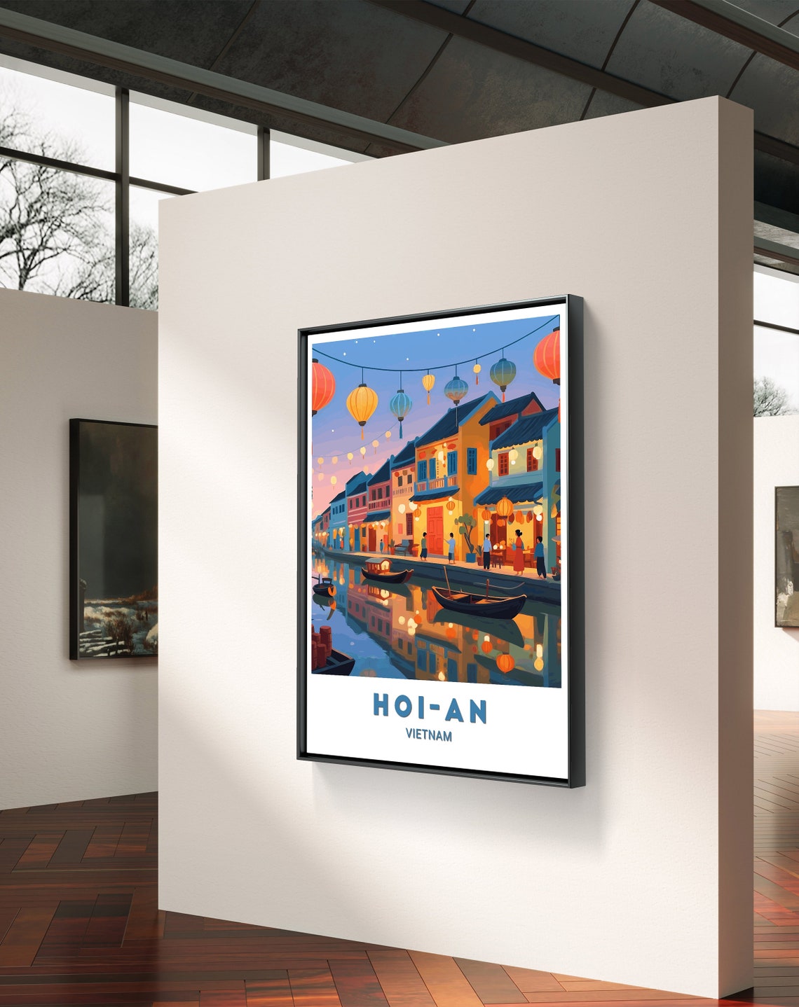 Hoi An Vietnam Lantern Lit Riverside Evening Travel Magic Poster - Image 2