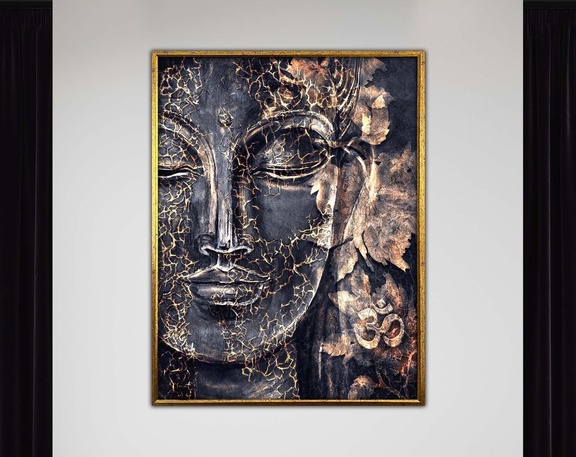 Buddha Canvas Art Spiritual Zen Decor Poster Asian Modern Wall Home Ready To Hang Artwork