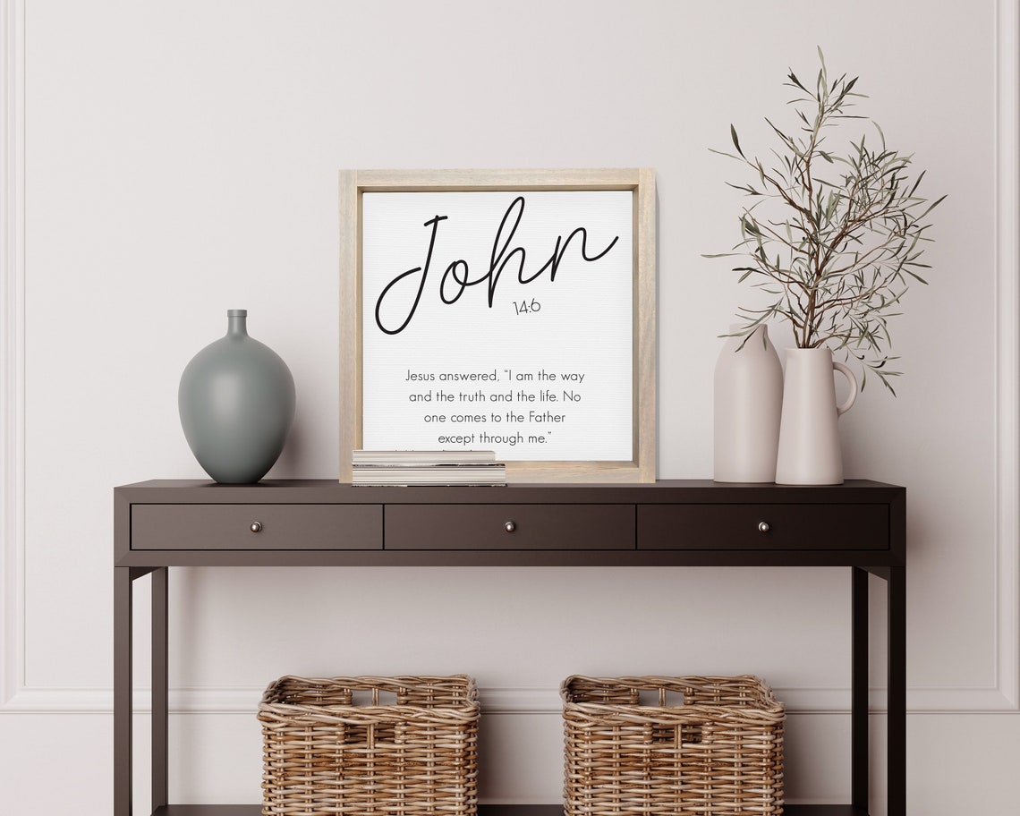 John 146 Biblical Verse Custom Designed Using Any Bible Verse Youd Like Church Wall Hangings Framed Custom Signs - Image 2