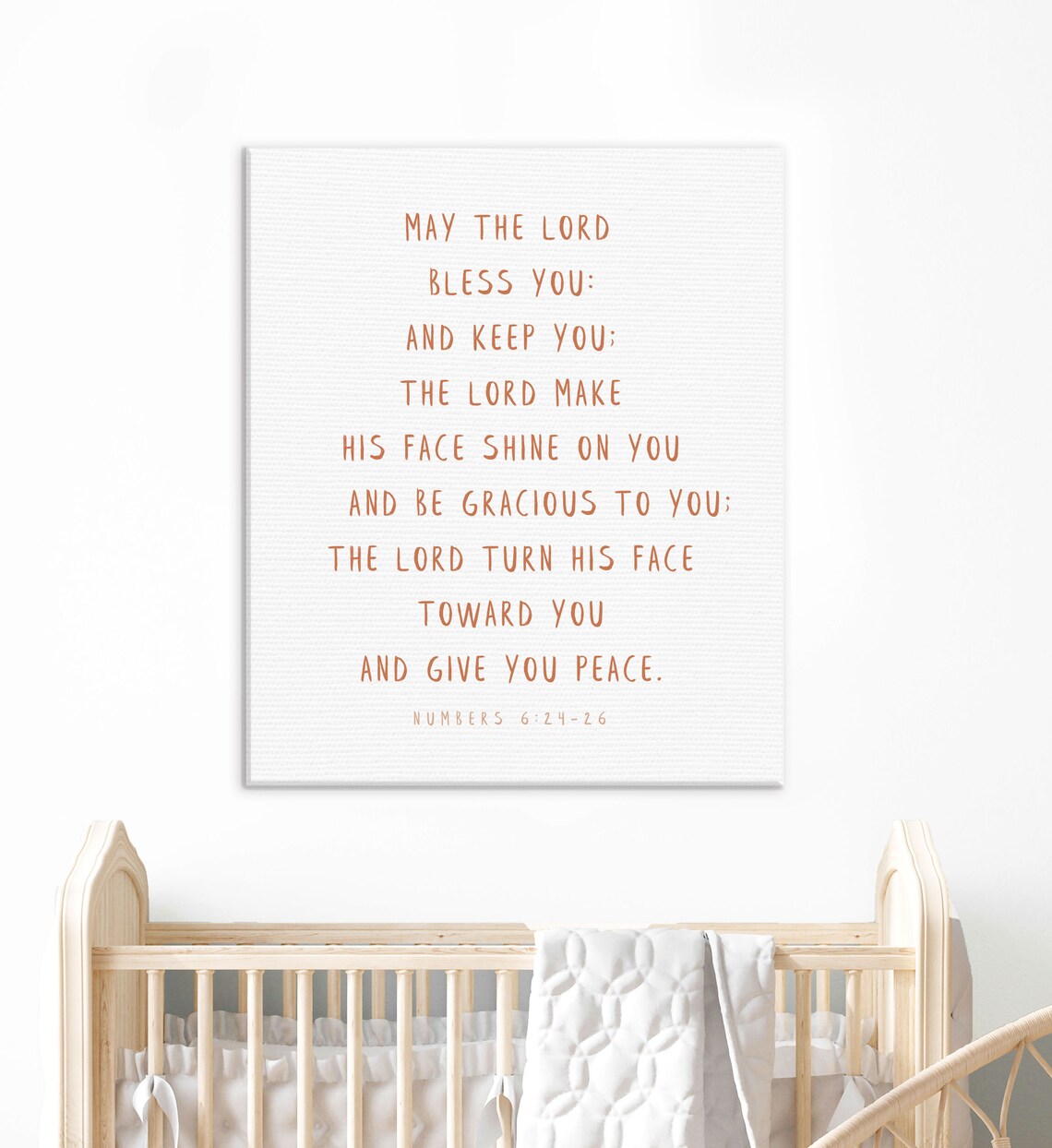 May the Lord Bless You Numbers 6:24-26 Bible Verse Nursery Poster - Image 3