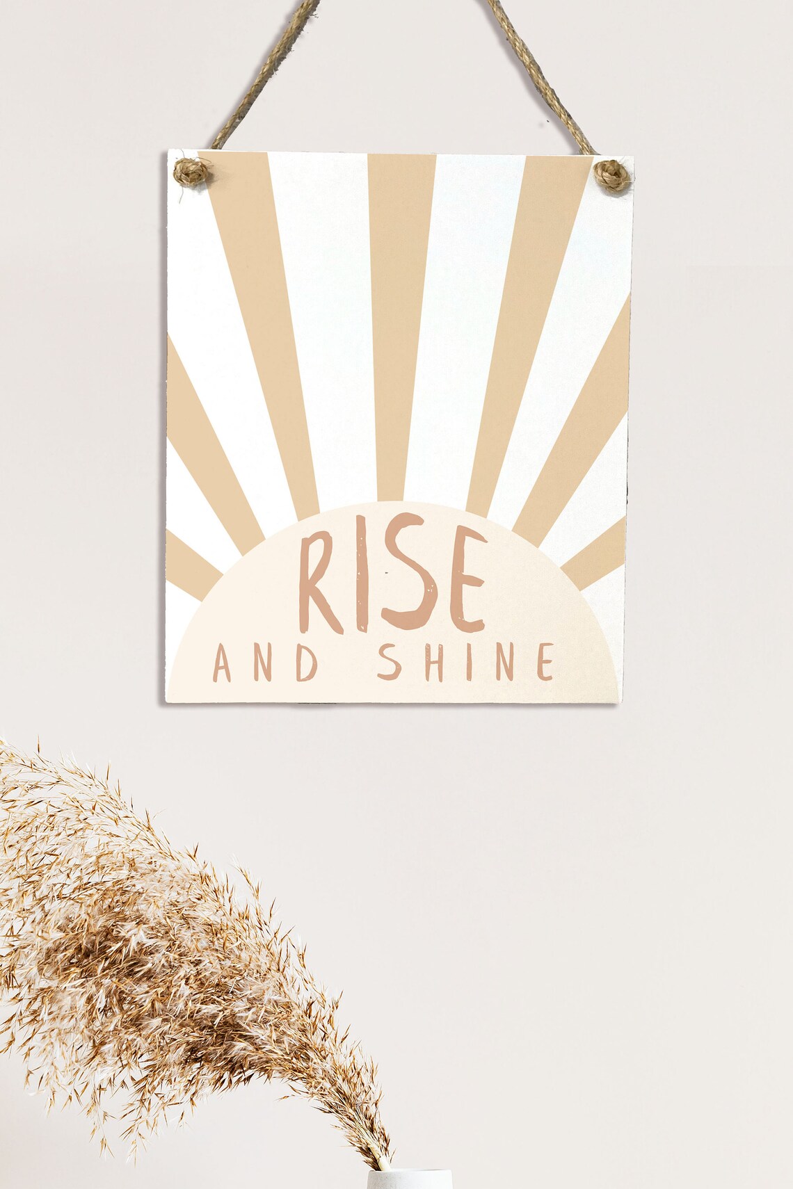Rise and Shine Sunrise Boho Kids Neutral Nursery Room Poster - Image 2