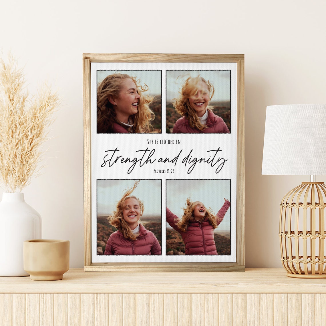 Strength And Dignity Proverbs 3125 Custom Photo Collage Poster