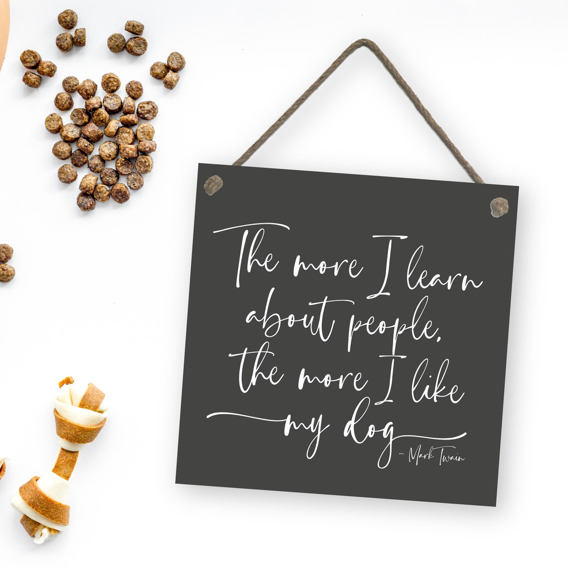 Mark Twain Dog Quote The More I Learn About People Script Poster - Image 2