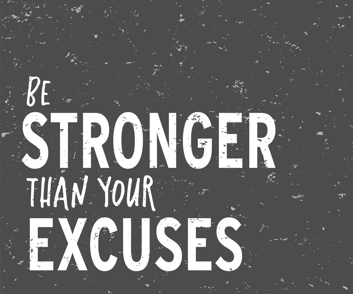 Be Stronger Than Your Excuses Bold Grunge Motivational Fitness Poster - Image 2