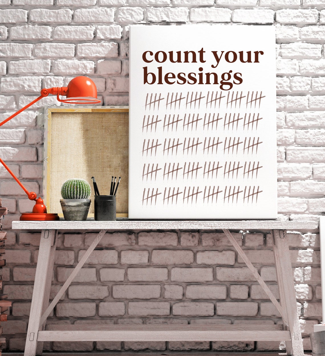 Count Your Blessings Tally Marks Thanksgiving Fall Sign Poster - Image 3