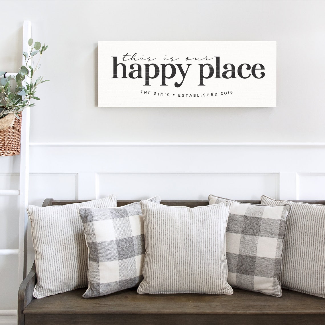 This Is Our Happy Place Custom Family Name Wall Sign Decor Poster - Image 3