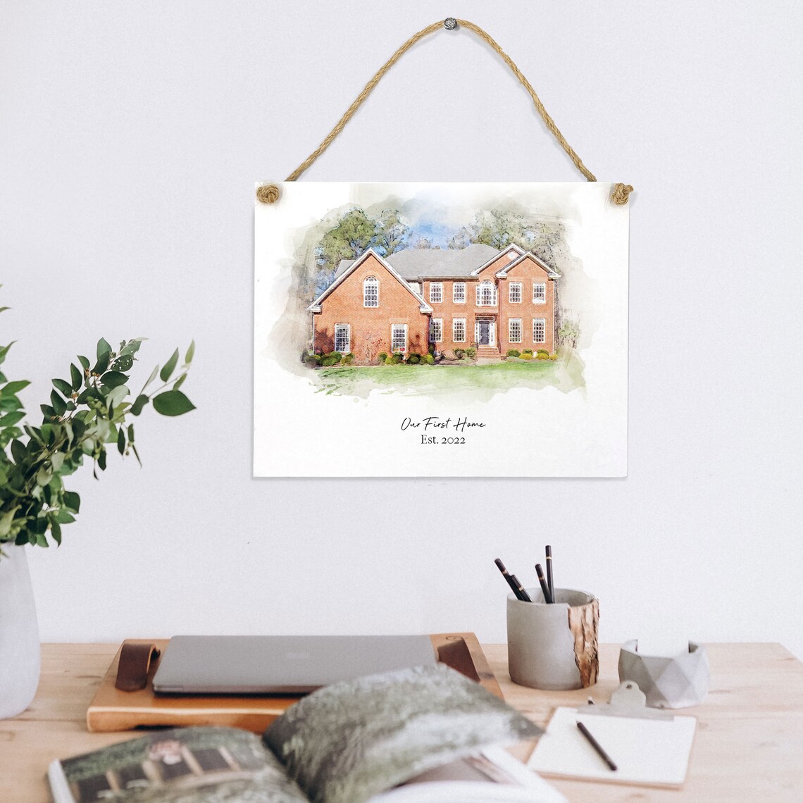 Custom Watercolor Home Portrait, Housewarming Art Print - Image 2
