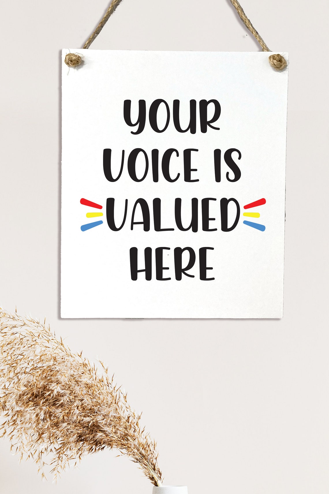 Your Voice Is Valued Here Inspirational Classroom Wall Poster - Image 2
