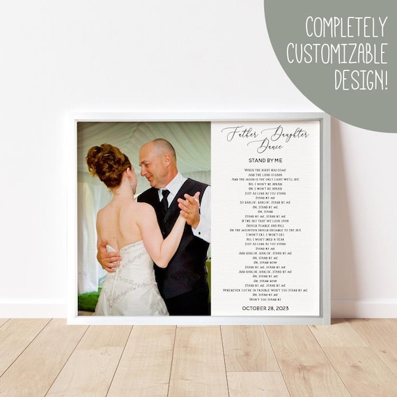 Father Daughter Dance Song Lyrics Poster Custom Wedding Photo Keepsake