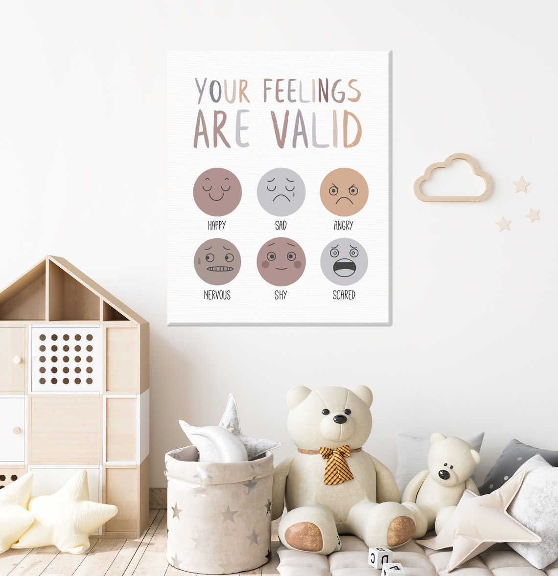 Your Feelings Are Valid Emotions Chart Boho Nursery Decor Poster - Image 3