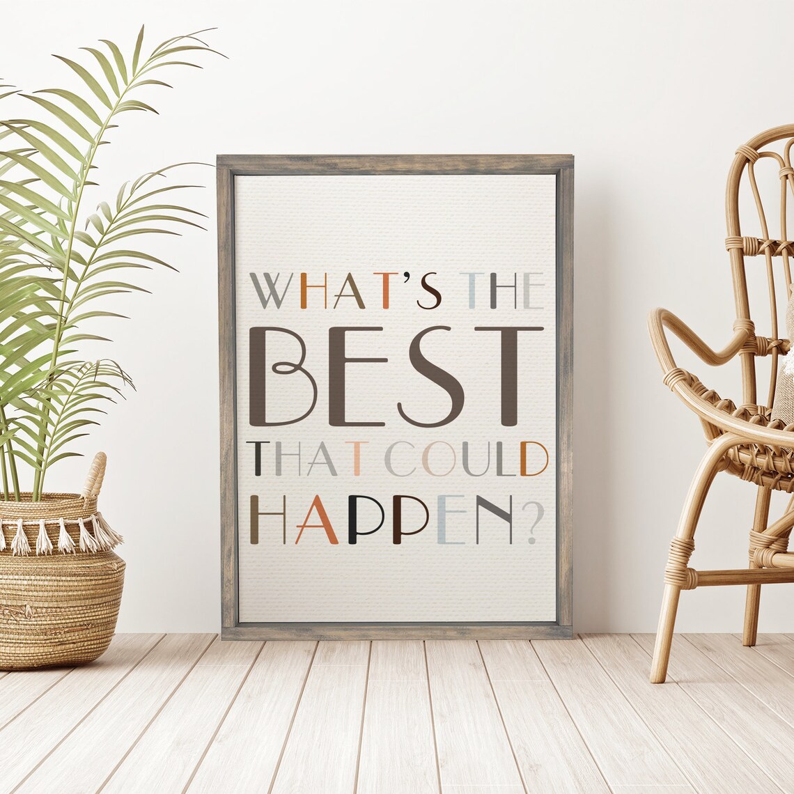 What's The Best That Could Happen Colorful Motivational Quote Poster