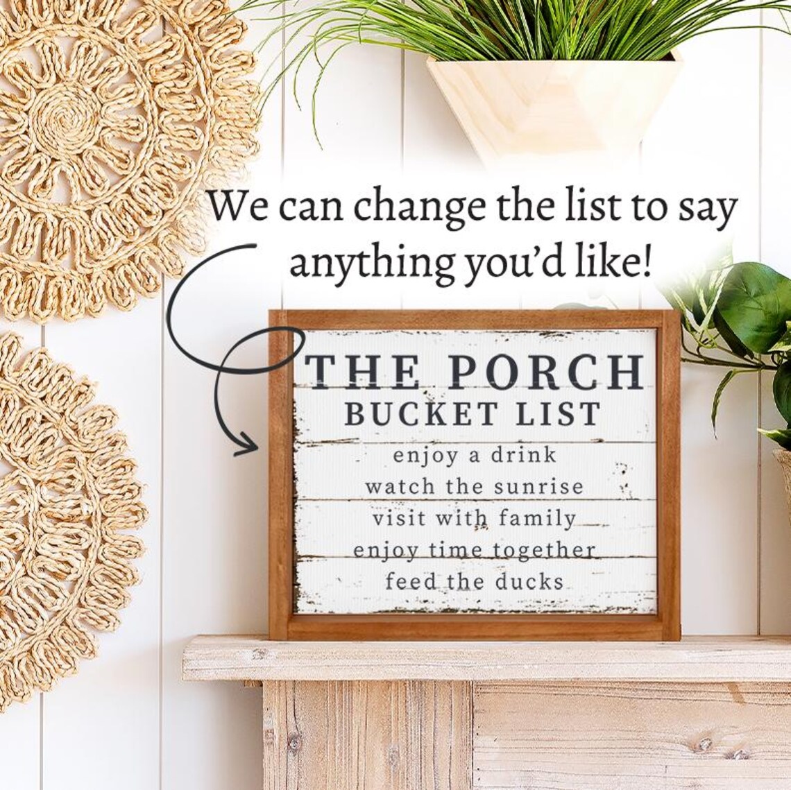 The Porch Bucket List Customizable Farmhouse Entryway Sign Poster - Image 3