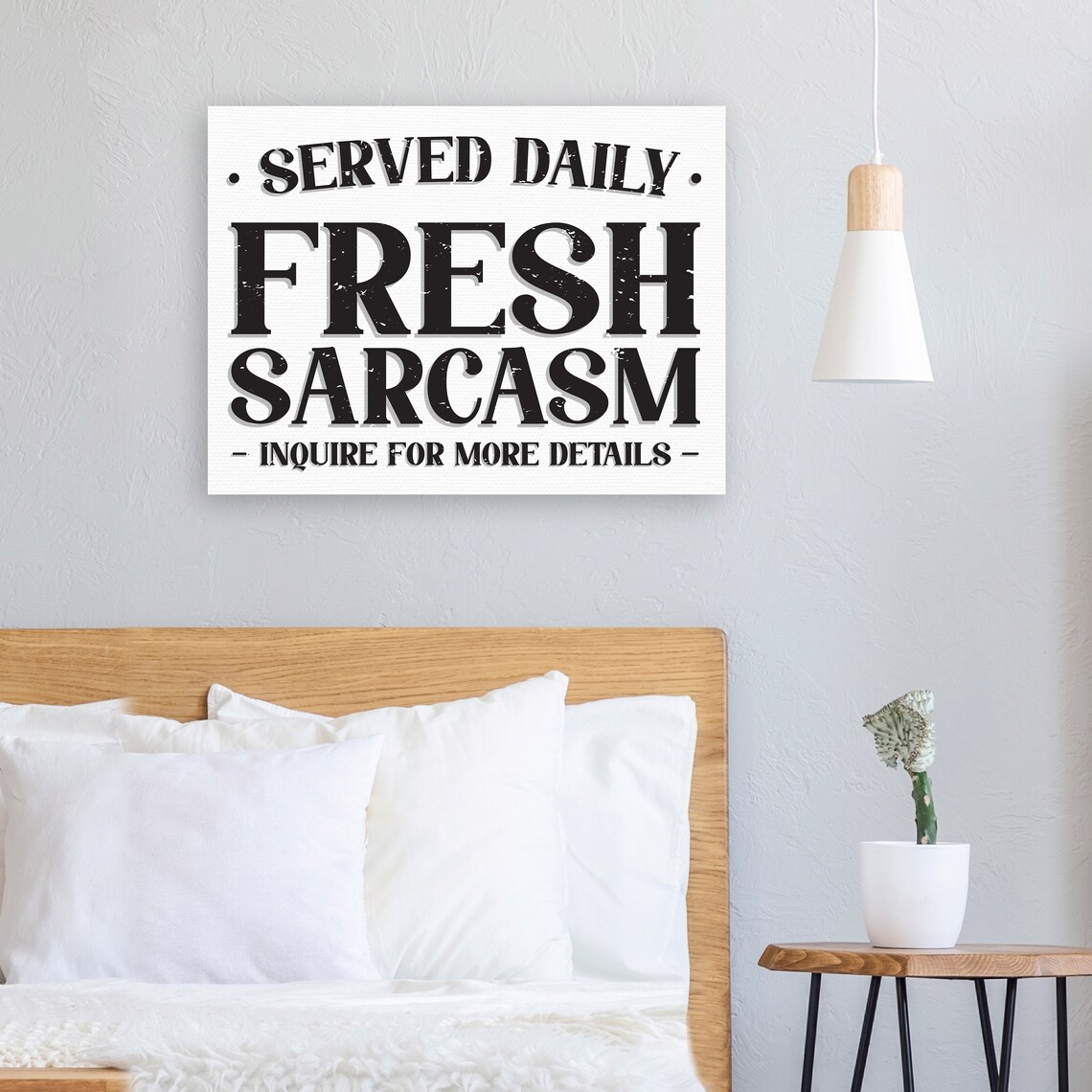 Fresh Sarcasm Served Daily Funny Adult Humor Farmhouse Sign Wall Art - Image 3