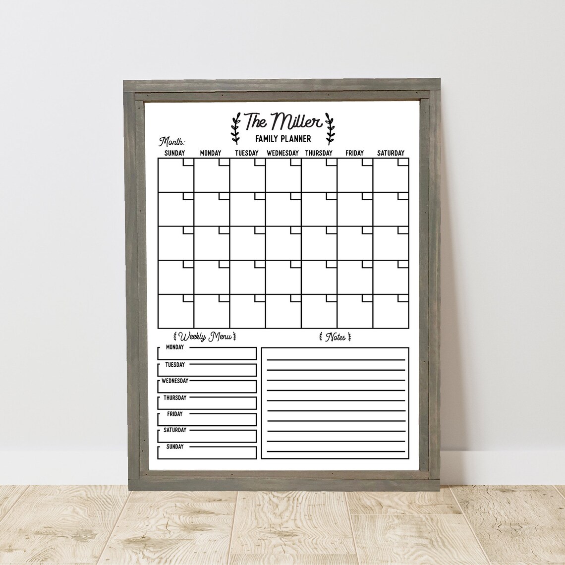 Customizable Whiteboard Calendar, Family Planner