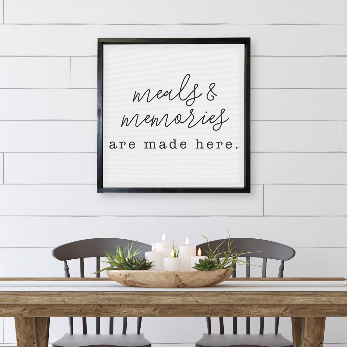 Meals And Memories Are Made Here Rustic Farmhouse Kitchen Wall Poster - Image 3