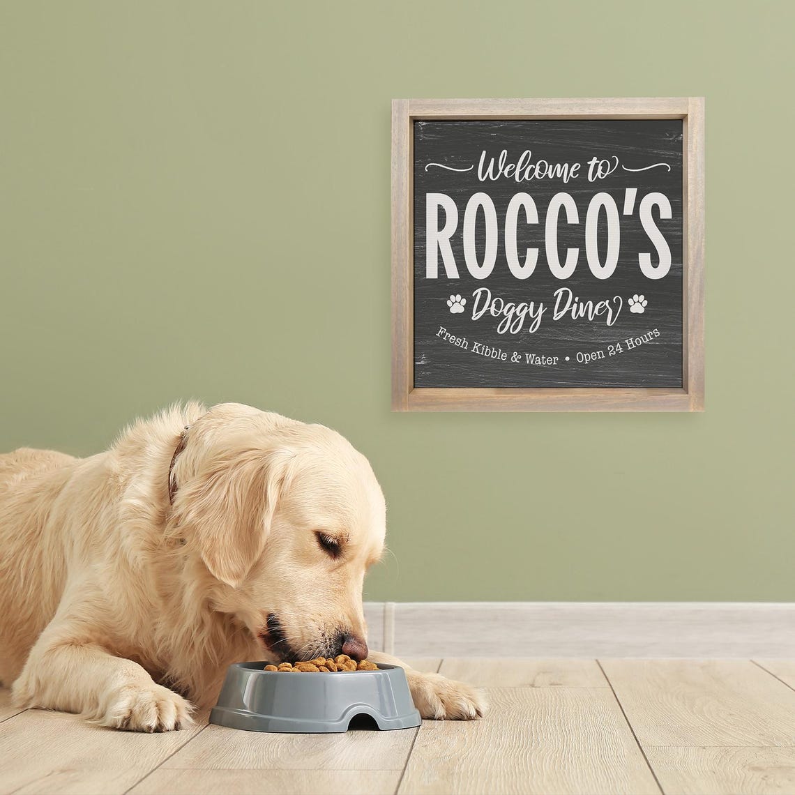 Welcome To Your Dogs Doggy Diner Funny Dog Decor Pet Parent Signs Signs For Puppies Dog Food Dog Kibble Signs Custom Decor - Image 2